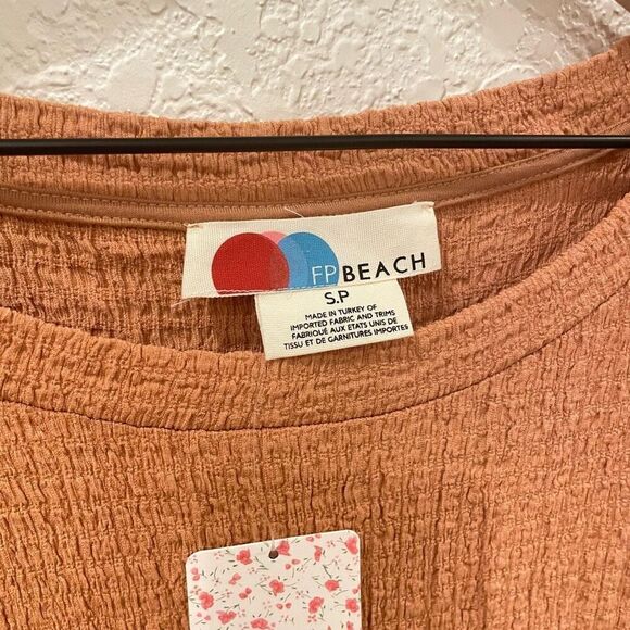 NWT Free People Beach Marni Tunic Dress Lovely Leo Small Ruffle Hem Boho Mini - Picture 3 of 10